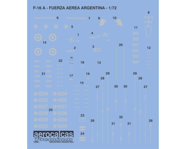 F-16A FUERZA AEREA ARGENTINA 1/72 (72021)