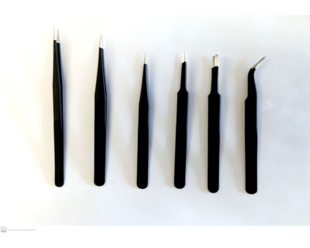 JUEGO DE 6 PINZAS ANTIESTÁTICAS