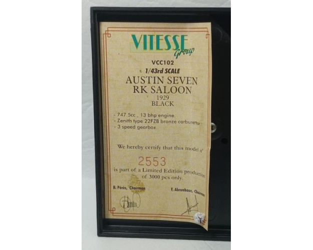 VCC102 AUSTIN SEVEN RK SALOON - BLACK 1929 (EDICIÓN LIMITADA)