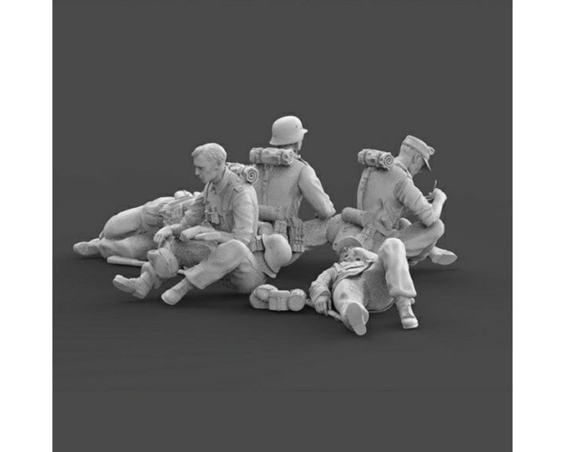 Soldados alemanes descansando (5 figuras)