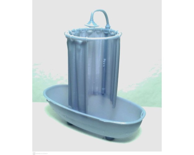 Bañera con cortina.