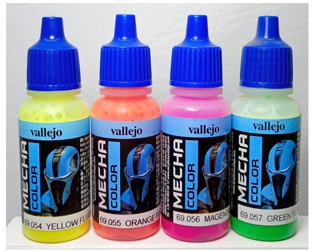 Set de 4 Colores Fluorescentes - (Para aerógrafo)