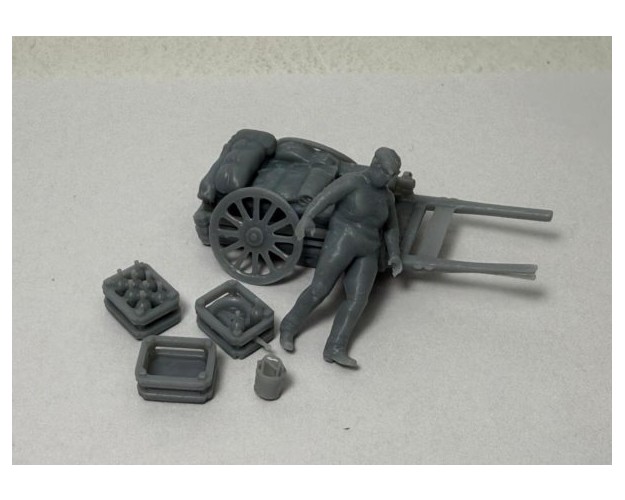 Civil con carreta y carga