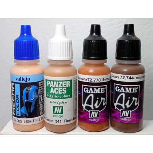 Set piel - 4 tonos - (pincel/aerógrafo)