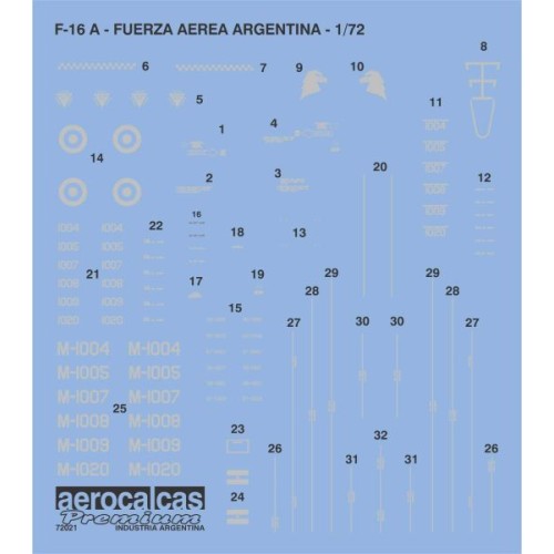 F-16A FUERZA AEREA ARGENTINA 1/72 (72021)