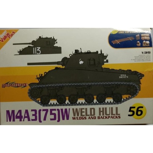 M4A3 (75) WELD HULL W/LOGS AND BACKPACKS