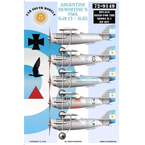 ARGENTINE DEWOITINE'S FMA D.21 C1 / D.25 - 1/72