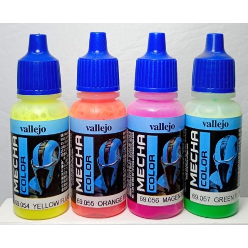 Set de 4 Colores Fluorescentes - (Para aerógrafo)