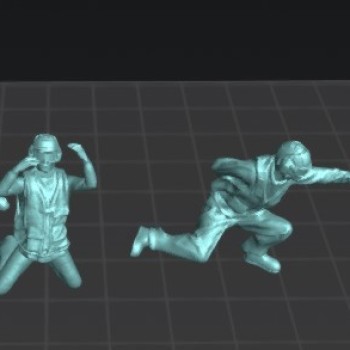 Crew cubierta de portaviones (set.1). 4 figuras - 1/48