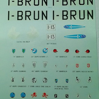 ITALIAN INSIGNIA UNIT MARKINGS INC. BRUNO MUSSOLINI'S SM79 1938